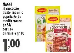 Rossotono Carrefour Maggi il saccoccio gusto saporito paprika/erbe mediterranee/ costine di maiale offerta