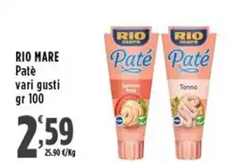 Rossotono Carrefour Rio mare Paté offerta