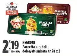 Rossotono Carrefour Negroni Pancetta a cubetti offerta