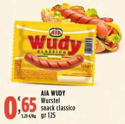 Rossotono Carrefour AIA WUDY Wurstel snack classico offerta
