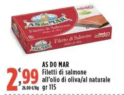 Rossotono Carrefour AS DO MAR Filetti di salmone offerta