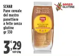 Rossotono Carrefour Pane cereale del mastro panettiere senza glutine Schar offerta