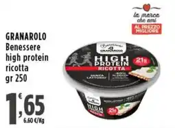 Rossotono Carrefour Granarolo Benessere high protein ricotta offerta