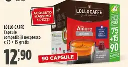 Rossotono Carrefour Lollo Caffè Capsule compatibili nespresso offerta