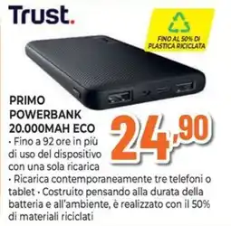 Extracoop Trust Powerbank 20.000mAh Eco offerta