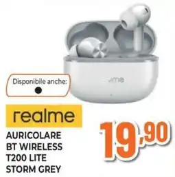 Extracoop realme auricolare bt wireless t200 lite storm grey offerta