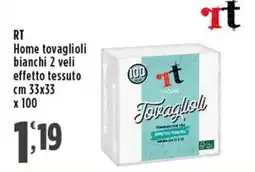 Rossotono Carrefour RT Home tovaglioli bianchi offerta