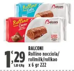 Rossotono Carrefour Balconi Rollino nocciola/rollmilk/rollkao offerta