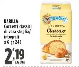 Rossotono Carrefour Barilla Cornetti classici offerta