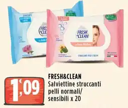 Rossotono Carrefour Fresh&clean salviettine struccanti offerta