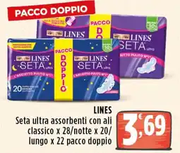Rossotono Carrefour Lines Seta ultra assorbenti con ali offerta