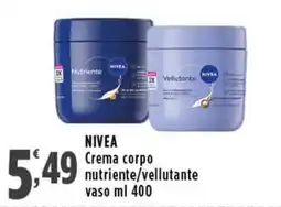 Rossotono Carrefour NIVEA Crema corpo nutriente/vellutante offerta