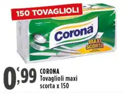 Rossotono Carrefour Corona Tovaglioli maxi offerta