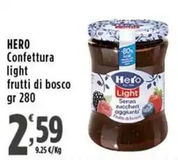 Rossotono Carrefour Hero confettura light frutti di bosco offerta