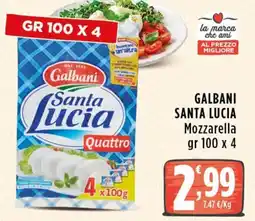 Rossotono Carrefour Galbani Santa Lucia Mozzarella offerta
