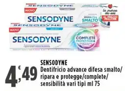 Rossotono Carrefour Sensodyne dentifricio advance difesa smalto offerta