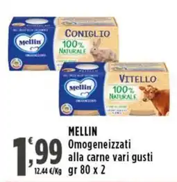Rossotono Carrefour Mellin Omogeneizzati alla carne vari gusti offerta