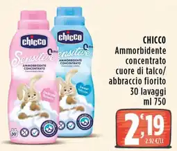 Rossotono Carrefour Chicco Ammorbidente concentrato cuore di talco/abbraccio fiorito offerta