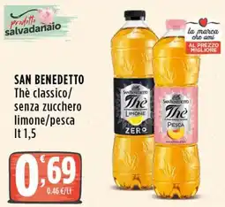 Rossotono Carrefour San Benedetto Thè classico senza zucchero offerta