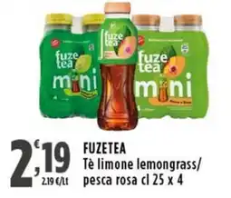 Rossotono Carrefour Fuzetea Tè limone lemongrass/pesca rosa offerta