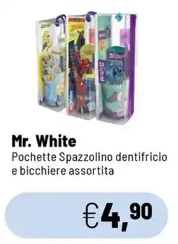 Caddy's Mr. White Pochette Spazzolino dentifricio e bicchiere assortita offerta