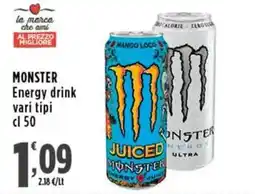 Rossotono Carrefour Monster Energy drink offerta