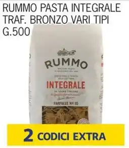 Rossotono Carrefour Rummo pasta integrale offerta