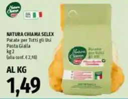 Emi Supermercati Natura Chiama Selex Patate per Tutti gli Usi Pasta Gialla offerta