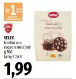 Emi Supermercati SELEX frollini con cacao e nocciole offerta