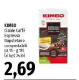 Emi Supermercati Kimbo Cialde Caffè Espresso Napoletano compostabili offerta