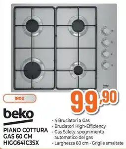 Extracoop Beko piano cottura gas 60 cm offerta