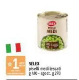 Emi Supermercati SELEX piselli medi lessati offerta