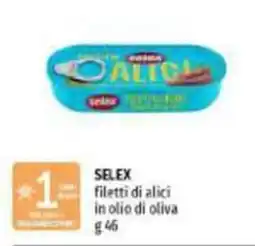 Emi Supermercati SELEX filetti di alici in olio di oliva offerta