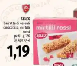 Emi Supermercati SELEX barrette di cereali cioccolato, mirtilli rossi offerta