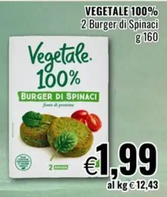Vegetale. 100% Burger di Spinaci