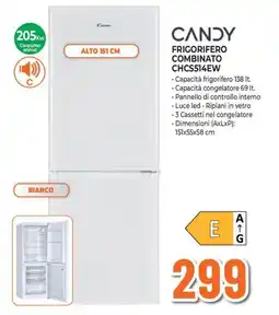 Extracoop Candy frigorifero combinato CHCS514EW offerta