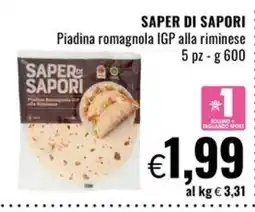 Famila Market Saper di sapori piadina romagnola IGP alla riminese offerta