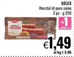 Famila Market Selex Wurstel di puro suino offerta