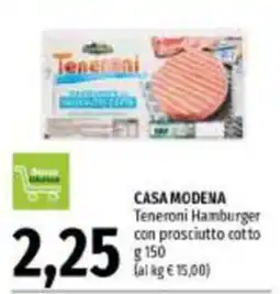 Emi Supermercati Casa Modena Teneroni Hamburger con prosciutto cotto offerta