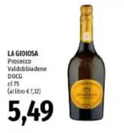 Emi Supermercati La gioiosa Prosecco Valdobbiadene DOCG offerta