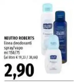 Emi Supermercati Neutro Roberts linea deodoranti spray/vapo offerta