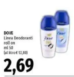 Emi Supermercati Dove Deodoranti roll on offerta