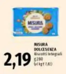 Emi Supermercati Misura Dolcezza Biscotti Integrali offerta
