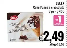 Famila Market Selex cono panna cioccolato offerta