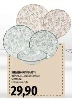 Emi Supermercati Servizio di 18 piatti in porcellana decorata Sirmione offerta