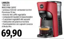 Emi Supermercati Lavazza tiny eco macchina caffè offerta
