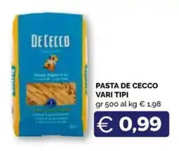 Maxisconto Pasta De Cecco vari tipi offerta
