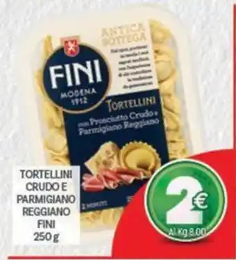 Tortellini crudo e Parmigiano Reggiano Fini