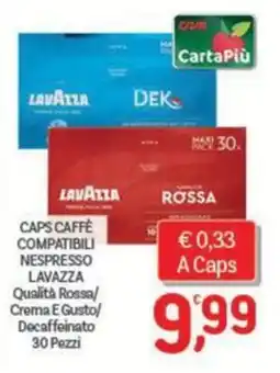Crai Caps Caffè Compatibili Nespresso Lavazza Qualità Rossa offerta