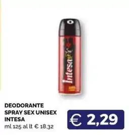 Maxisconto Deodorante spray sex unisex Intesa offerta